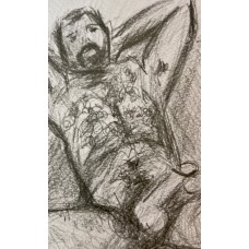 Summer Heat. Male Nude — Original Male Nude Drawing